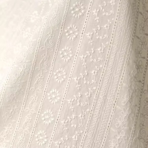 Floral Cotton Embroidered Fabric, Flower Fabric, Cotton Fabric, Quilting Fabric, Designer Fabric, Daisy Fabric, Soft Fabric, By the Half Meter