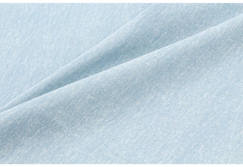 Tessuto denim lavato, Tessuto denim di cotone, Denim pesante, Tessuto denim morbido, Denim azzurro antico, Tessuto jeans, Mezzo metro immagine 7