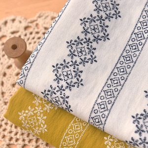 Jacquard Flower Cotton Linen Fabric, Linen Fabric, Clothing Fabric, DIY Fabric, Decoration Fabric, Upholstery Fabric, By The Half Meter