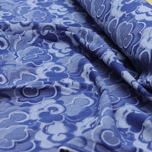 Tissu en denim lavé, tissu en denim Jacquard bleu, tissu en denim de coton, tissu jeans, matériel de couture DIY, tissu de scène, au demi-mètre
