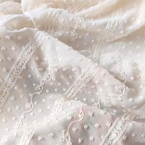 刺繍シフォン生地、レースシフォン生地、デザイナー生地、花柄生地、刺繍生地、ドレス生地、ハーフメートル単位