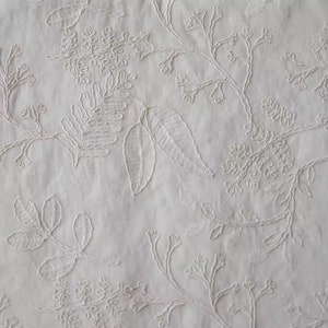 Floral Cotton Embroidered Fabric, Flower Fabric, Cotton Fabric, Quilting Fabric, Designer Fabric, Soft Fabric, By the Half Meter