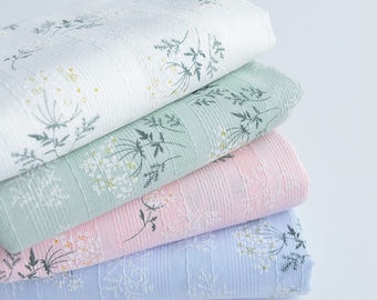 Floral Cotton Fabric, Embroidered Fabric, Daisy Cotton Fabric, Flower Fabric, Quilting Fabric, Designer Fabric,Soft Fabric,By the Half Meter