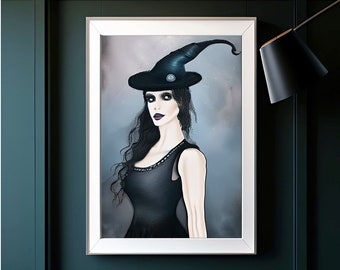 Dark Witch | Matte Finish Halloween Wall Decor | Unframed Museum-grade poster  | 4 Sizes for Fun Fall Wall Art work By SynD