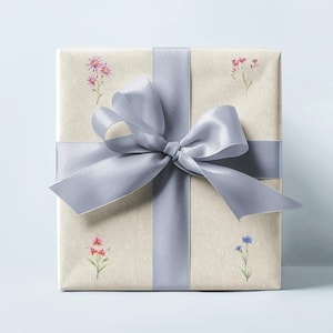 ワイルドフラワーラッピングペーパーロール、花柄ラッピングペーパー、植物柄ラッピングペーパー、厚手ラッピングペーパーロール、母の日ラッピングペーパー