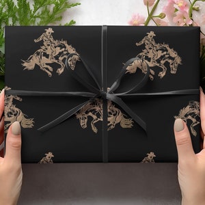 Rotolo di carta da regalo Cowboy Western, carta da regalo, carta da regalo arrotolata, carta da regalo per compleanni, carta da regalo, regali di carta da regalo