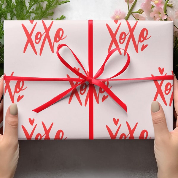 XOXO Valentines Gift Wrap, Love Giftwrap, Valentines Wrapping, Romantic Gift Wrap, Valentines Gift Wrap, Gift Wrapping Papers, Wrapping Roll