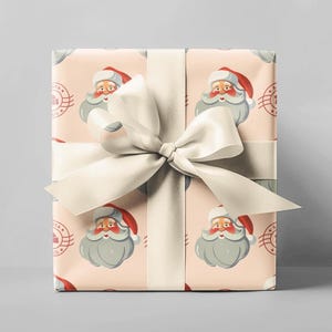 From Santa Christmas Wrapping Paper, Vintage Look Gift Paper, Vintage Santa Wrapping Paper, Designer Christmas Wrap, Merry Christmas Wrap