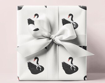 Black Swan Wrapping Paper Roll, Wrapping Paper Rolls Cute, Gift Wrapping Papers, Bridal Wedding Wrap, Gift Wrap Paper Roll, Wedding Wrapping