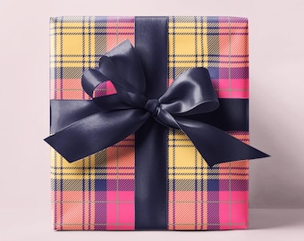 Spring Plaid Wrapping Paper Roll, Plaid Gift Wrap, Preppy Gift Wrap, Birthday Wrap