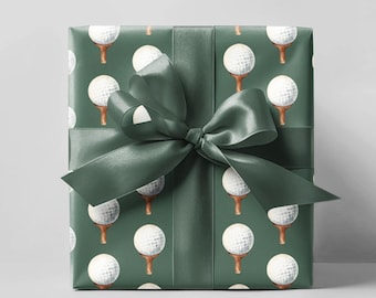 Golf Ball Wrapping Paper Roll, Golf Gift Wrap, Gift Wrap For Him, Golf Lover's Gift, Birthday Wrapping Paper, Fun Wrapping Paper Roll