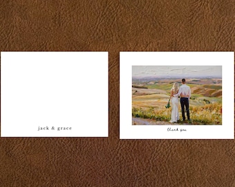 Custom Wedding Portrait Notecards, Thank You Stationery, Matte Finish Cards