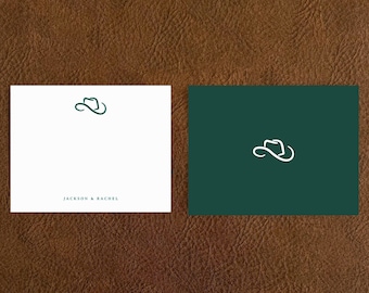 Western Couple Wedding Stationery Set, Personalized Stationery, Business Customer Thank You