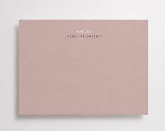 Rosewater Sand Personalized Notecards, Custom Stationery Set, Double Thick Paper Option (120lb or 240lb)