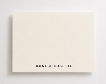 Minimalist Personalized Stationery Set with Envelopes, Modern Wedding Thank You, Luxury Notecards