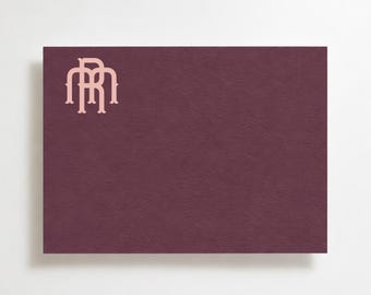 Venetian Fig & Petal Blush Monogrammed Stationery Set, Personalized Thank You Cards, Custom Notecards, Housewarming