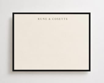 Modern Border Thank You Cards, Custom Couple Stationery, Oat Milk Notecards, Bronze Ink (Set)