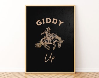 Giddy Up Cowboy Wall Art Poster, Giddy Up Print, Cowboy Wall Art, Western-Art