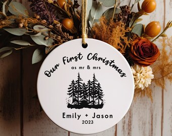 Our First Christmas Ornaments, Couple's Christmas Ornament, custom name ornaments, keepsake ornaments, 2023 holiday gift