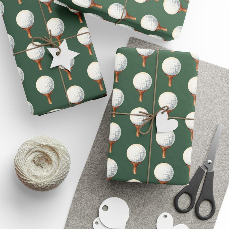 Golfball Geschenkpapierrolle, Golf-Geschenkverpackung, Geschenkverpackung für Ihn, Geschenk des Golfliebhabers, Geburtstags-Geschenkpapier, lustige Geschenkpapierrolle Bild 6