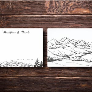 Berg des Dankes Paar Briefpapier-Set, Brautpaar Danke, Berg Hochzeitsgeschenk, Braut Danke, Frischvermählten Geschenk, zukünftige Frau, Briefpapier