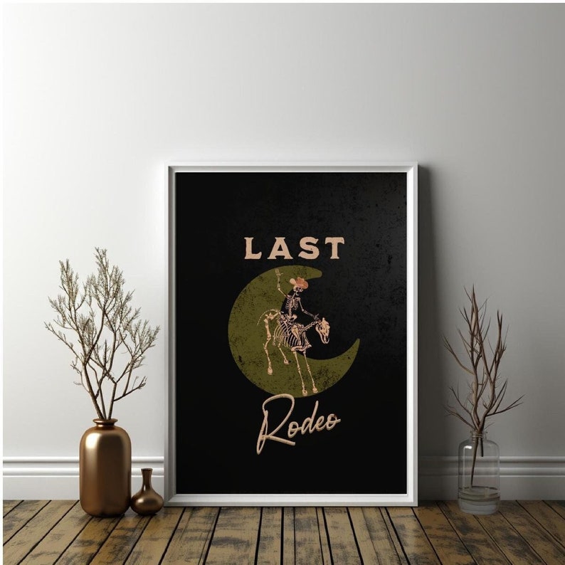 Last Rodeo Wall Art Poster, Vintage Halloween Printing Wall Art ...