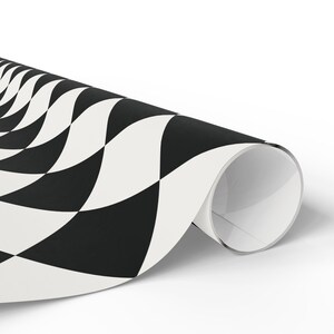 Black & White Checkered Wrapping Paper Roll, Retro Gift Wrap, Birthday Gift Wrap, Wedding Wrapping Paper, Christmas Wrapping Paper image 2