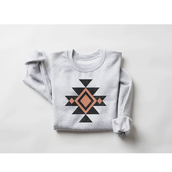 Boho Western Aztec Crewneck Sweatshirt, Western-Boho Sweater, Western Graphics Crewneck, Western-Boho Sweatshirt, Country-Western Crewneck