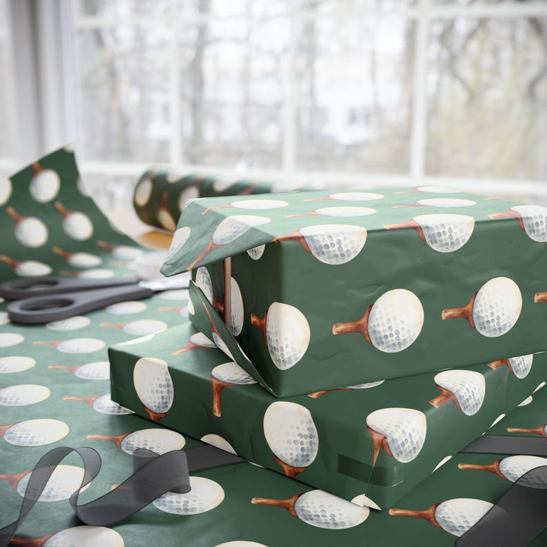 Golfball Geschenkpapierrolle, Golf-Geschenkverpackung, Geschenkverpackung für Ihn, Geschenk des Golfliebhabers, Geburtstags-Geschenkpapier, lustige Geschenkpapierrolle Bild 5