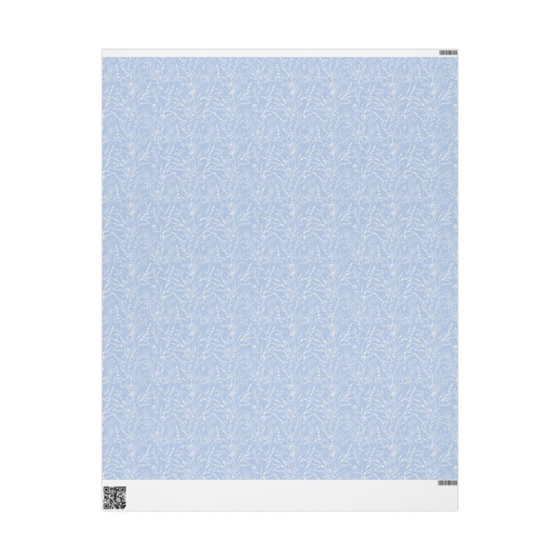 Papel de regalo floral azul francés, rollo de papel de regalo elegante imagen 10