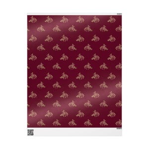 Crimson Cowboy Western Rodeo Wrapping Paper Roll, Western Christmas Gift Wrapping Paper, Western Gift Wrap, Birthday Wrapping Paper image 6