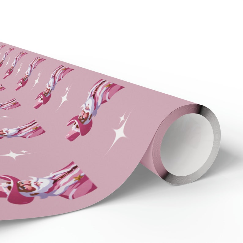 Pink Cowboy Santa Wrapping Paper, Funny Christmas Wrapping, Preppy Wrapping Paper, Cute Wrapping Paper Roll, Pink Christmas Wrapping Paper