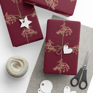 Crimson Cowboy Western Rodeo Wrapping Paper Roll, Western Christmas Gift Wrapping Paper, Western Gift Wrap, Birthday Wrapping Paper image 3