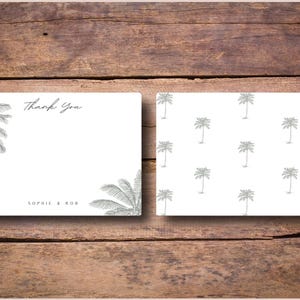 Wüstenpalme Danke Paar Briefpapier-Set mit Umschlägen, Braut Danke, Verlobungsgeschenk, Wüste Boho Hochzeit Grußkarten