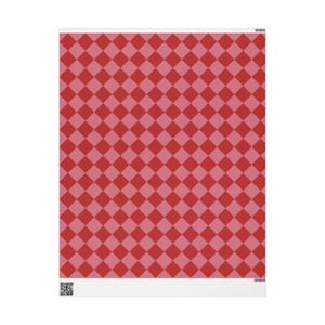 Red & Pink Diamond Checkered Wrapping Paper Roll, Holiday Gift Wrap, Preppy Wrapping Paper, Pink Gift Wrap, Gift Wrap For Her image 7