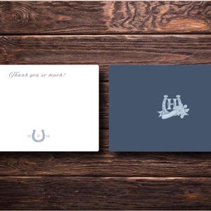Western Hufeisen Danke Personalisiertes Paar Hochzeit Briefpapier Set mit Umschlägen, Braut Danke, Verlobungsgeschenk, Hochzeitskarten