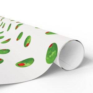 Martini Olives Wrapping Paper, Fun Wrapping Paper, Birthday Gift Wrap, Holiday Gift Wrap, Wedding Wrapping Paper, Bridal Shower Gift Wrap image 2