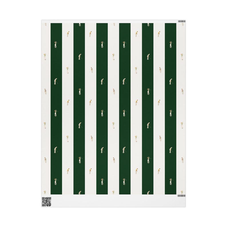 Golf Striped Wrapping Paper Roll, Golf Lover's Gift Wrap, Gift Wrap For Him, Holiday Gift Wrap, Father's Day, Christmas Wrapping Paper image 9
