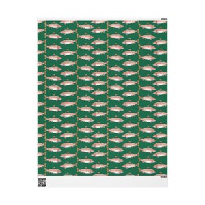 Rainbow Trout Wrapping Paper Roll, Gift Wrap For Him, Fishing Gift Wrap, Fisherman Gift Wrap Roll, Fun Wrapping Paper, Fly Fishing Wrapping image 10