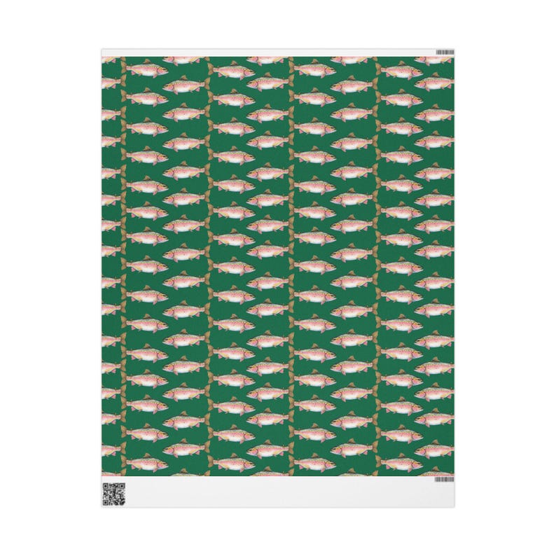 Rainbow Trout Wrapping Paper Roll, Gift Wrap For Him, Fishing Gift Wrap, Fisherman Gift Wrap Roll, Fun Wrapping Paper, Fly Fishing Wrapping image 10