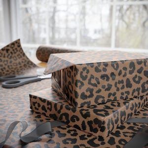 Leopard Animal Print Wrapping Paper Roll, Gift Wrapping For Her, Gift Wrap Paper Rolls, Birthday Wrapping Papers, Gift Wrap For Her image 9