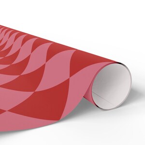 Red & Pink Diamond Checkered Wrapping Paper Roll, Holiday Gift Wrap, Preppy Wrapping Paper, Pink Gift Wrap, Gift Wrap For Her image 2