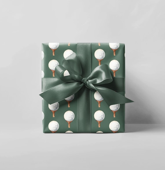 Golf Ball Wrapping Paper Roll, Golf Gift Wrap, Gift Wrap For Him, Golf Lover's Gift, Birthday Wrapping Paper, Fun Wrapping Paper Roll