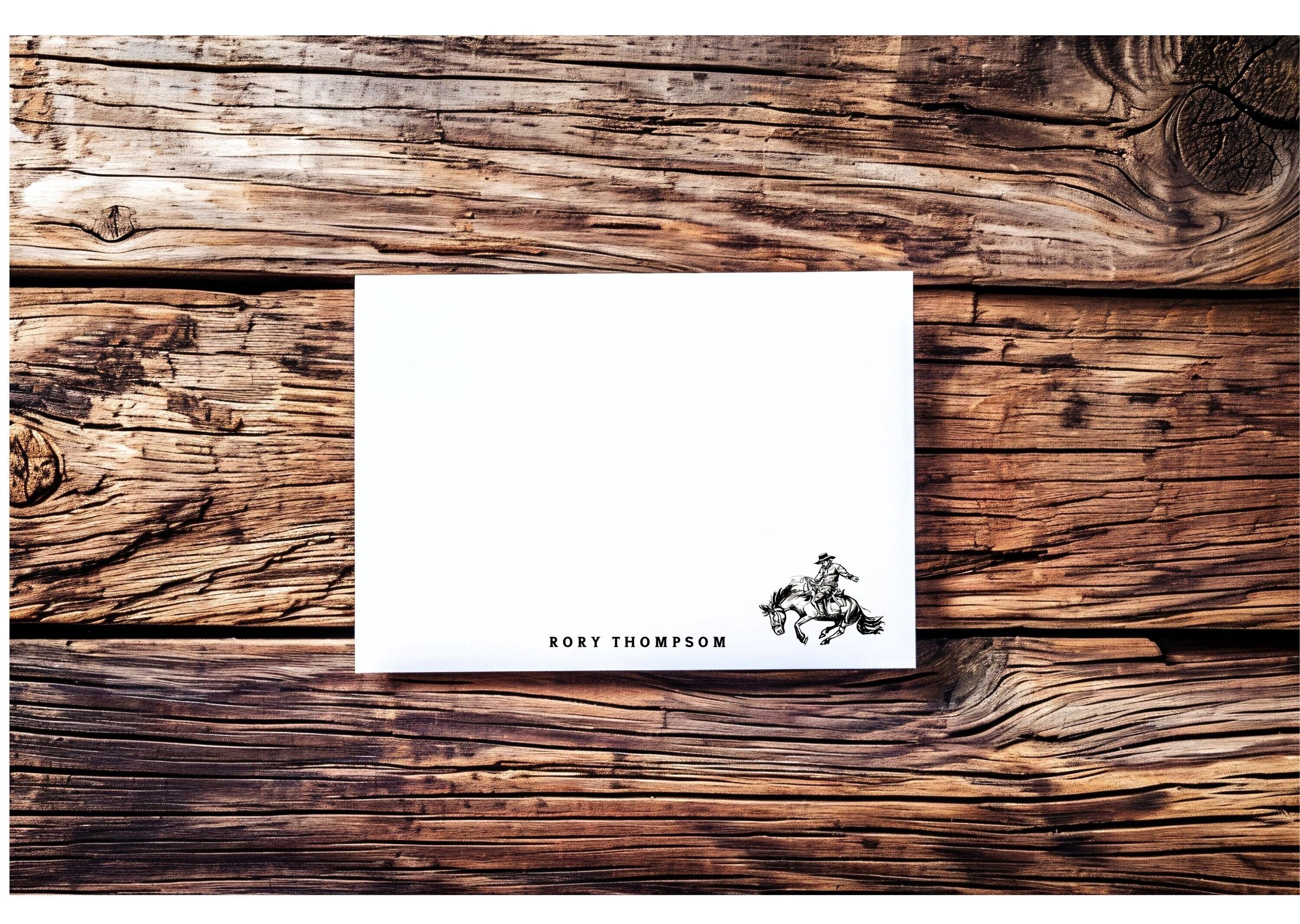 Personalized Western Cowboy Stationery, Personalized Notecard Stationery Set, Gift for Men