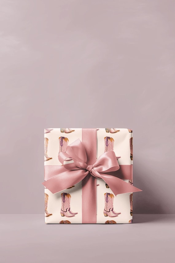 Cowboy Boots Wrapping Paper, Preppy Wrapping Paper, Western Gift Wrap, Preppy Gift Wrap, Holiday Gift Wrap, Cowgirl Boots Wrap