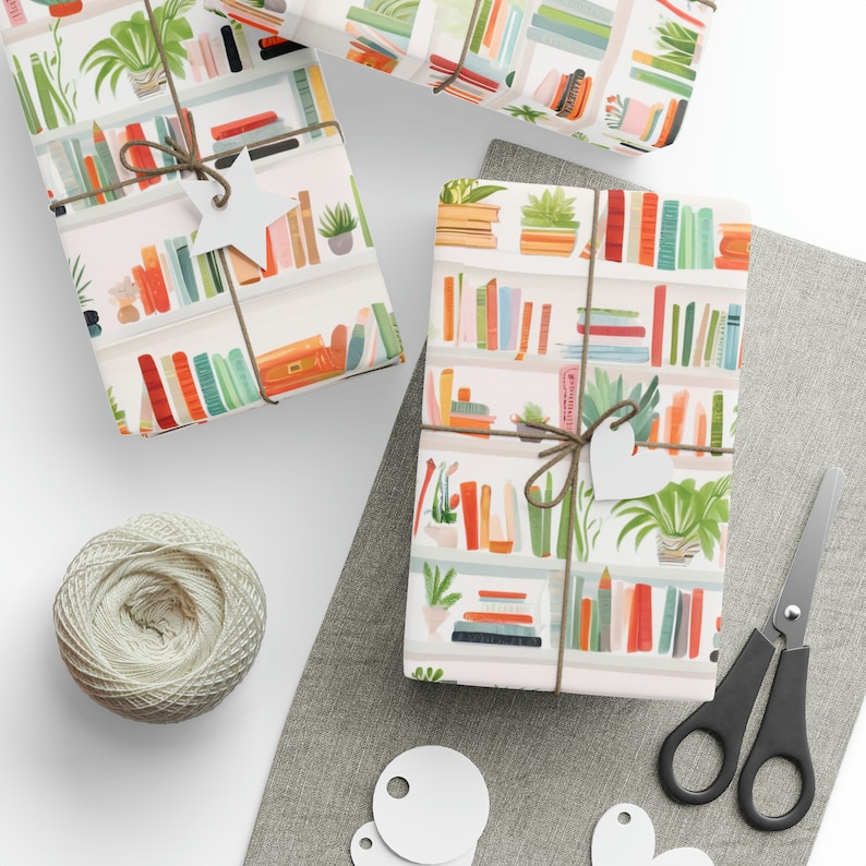 Booklover Gift Wrap, Book Wrapping Paper Roll image 9