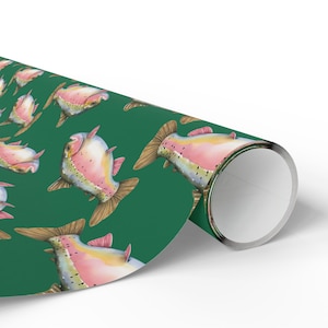 Rainbow Trout Wrapping Paper Roll, Gift Wrap For Him, Fishing Gift Wrap, Fisherman Gift Wrap Roll, Fun Wrapping Paper, Fly Fishing Wrapping image 2
