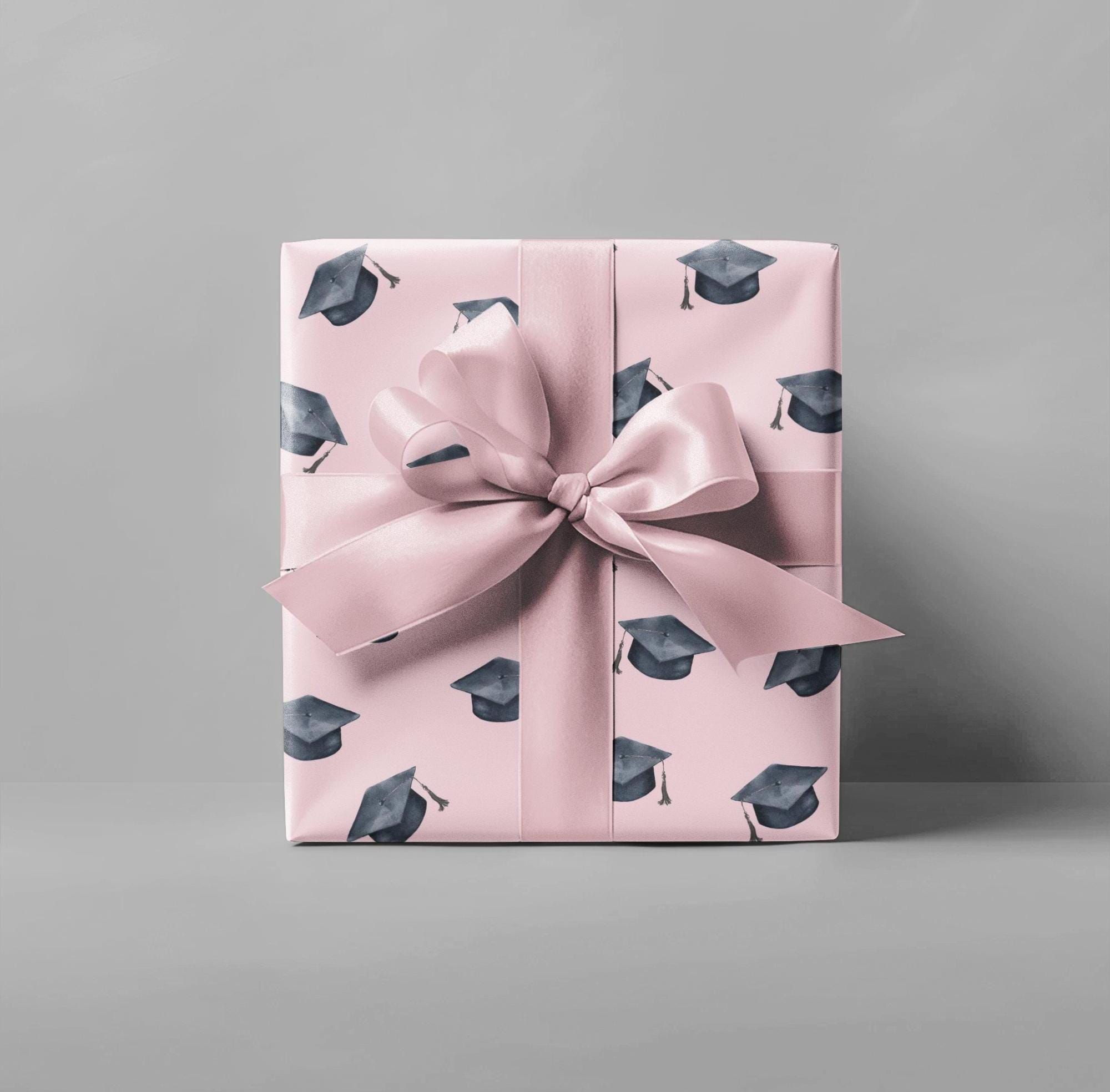 Pink Graduation Wrapping Paper Roll, Graduate Gift Wrap, Gift-wrap ...