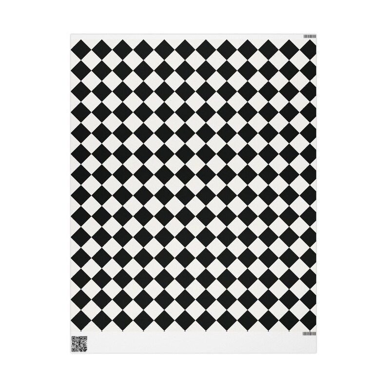 Black & White Checkered Wrapping Paper Roll, Retro Gift Wrap, Birthday Gift Wrap, Wedding Wrapping Paper, Christmas Wrapping Paper image 9