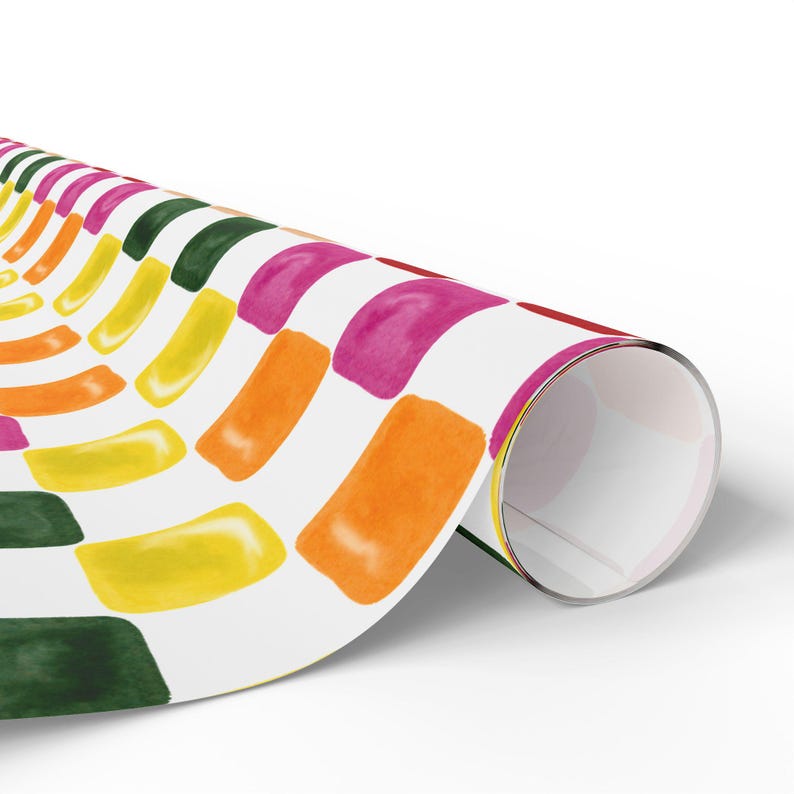 Watercolor Checkered Board Wrapping Paper Roll, Birthday Gift Wrap, Holiday Gift Wrap, Cute Gift Wrap, Christmas Wrap, Watercolor Gift Wrap image 3